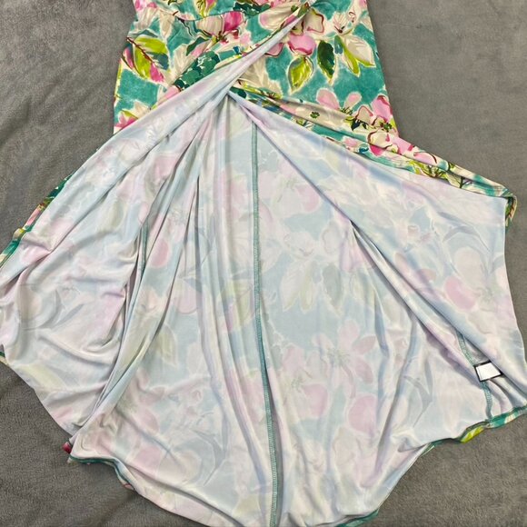 Torrid Dress 1 Midi Studio Knit Wrap Floral Faux Sleeveless Stretch Tank Boho - Picture 15 of 16